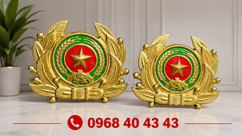 Huy hiệu công an nhựa composite
