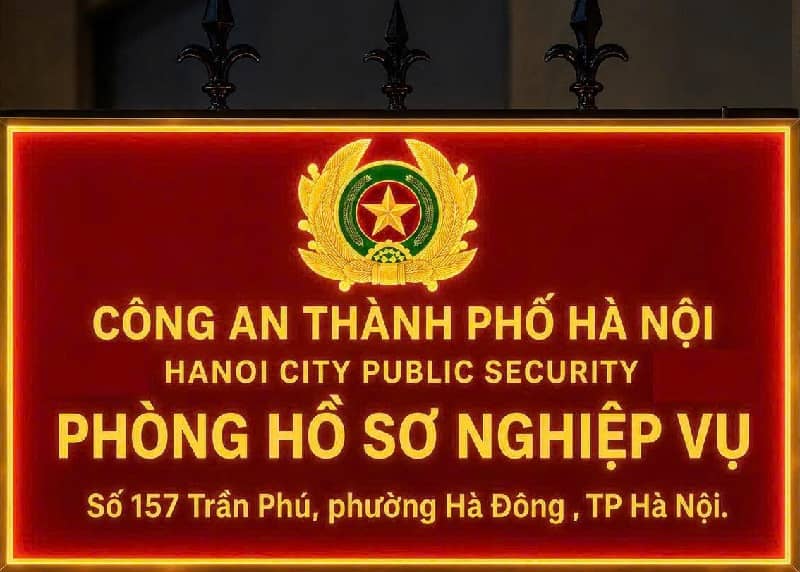 Biển hộp led đơn vị công an 